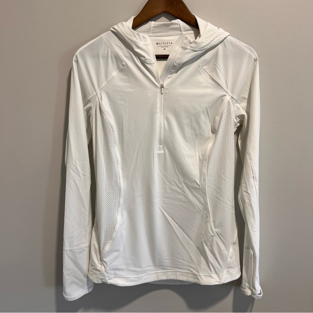 Athleta White Activewear Top with Logo